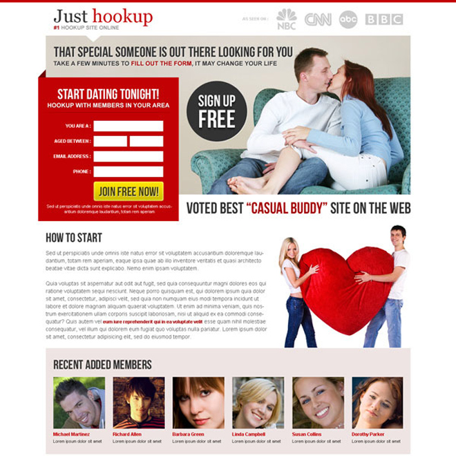 the special someone is out there looking for you very appealing and attractive landing page design