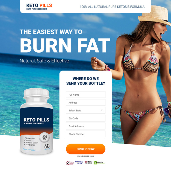 keto pills selling responsive landing page design Weight Loss example