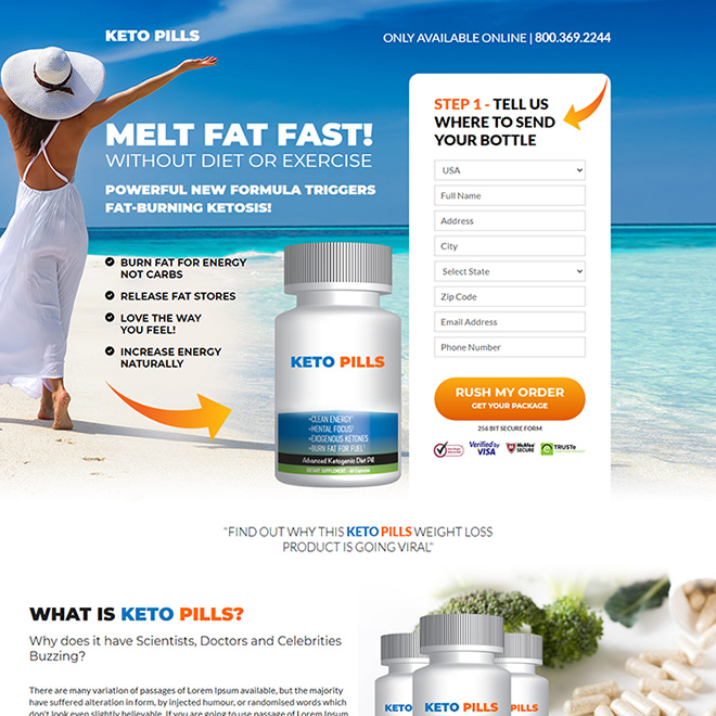 keto pills weight loss responsive landing page design Weight Loss example