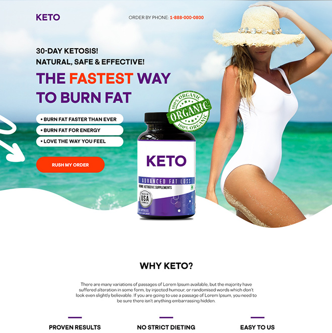 keto weight loss supplement responsive landing page design