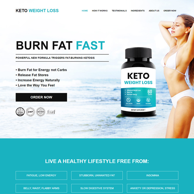 keto weight loss supplement responsive website design