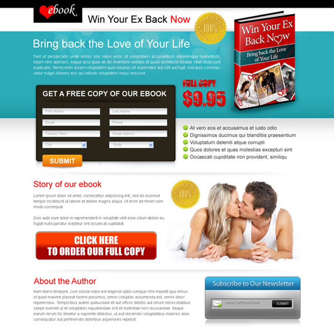 high converting ebook lead capture lander design Ebook example