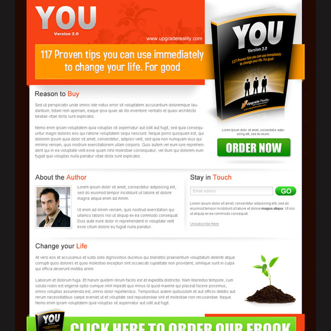 landing page design templates to sell your e-book