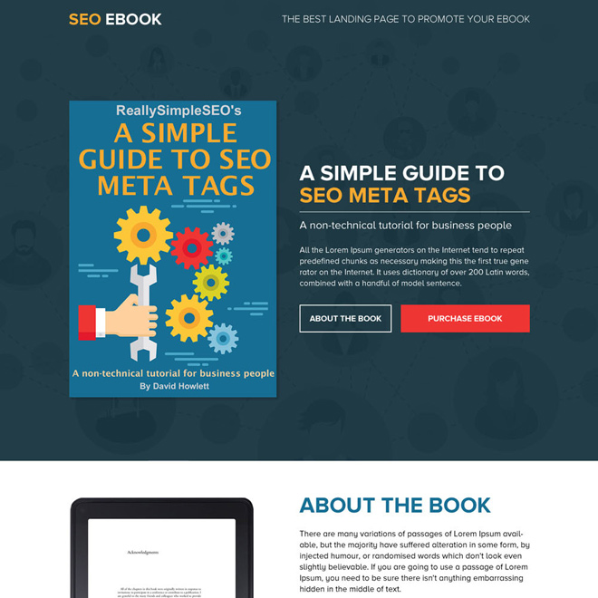 responsive landing page design for selling ebook online Ebook example