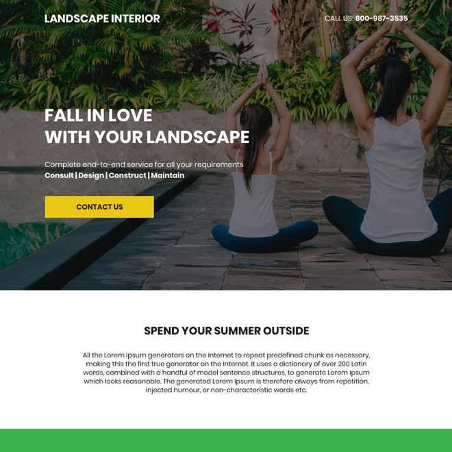 landscape design company bootstrap landing page