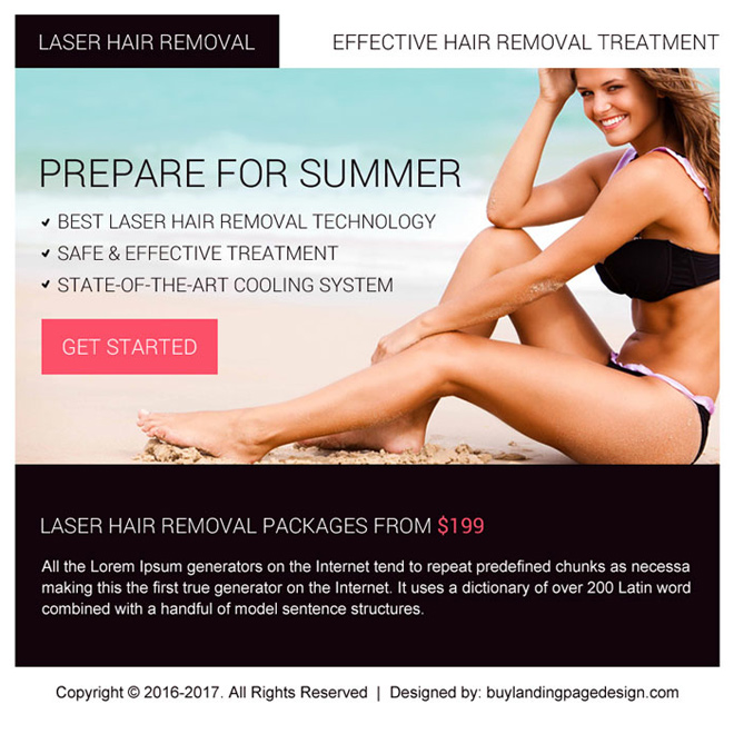 best laser hair removal ppv landing page design