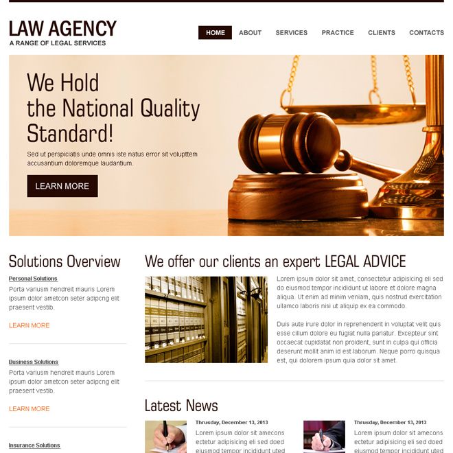 clean and minimal looking law agency high converting html website template