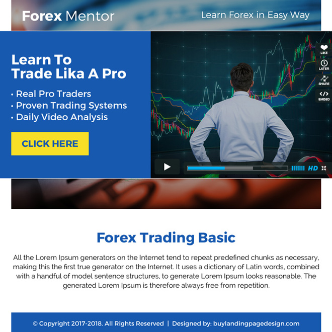 forex mentor video ppv landing page design