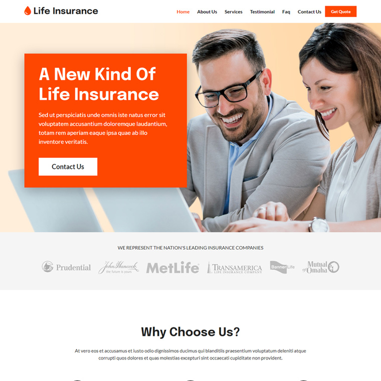 professional life insurance responsive website template Life Insurance example