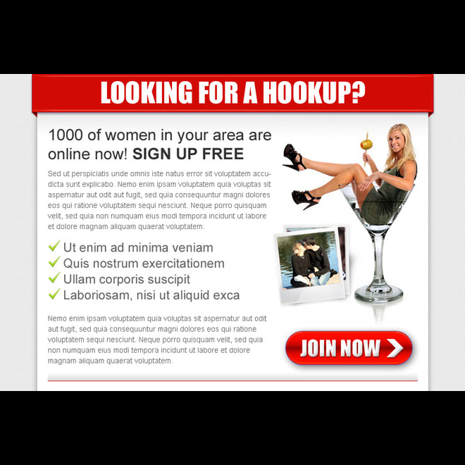 looking for a hookup dating effective ppv landing page design