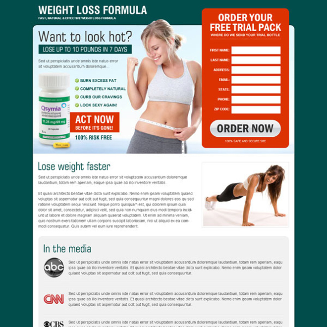 weight loss formula product very beautiful and converting lead capture squeeze page design to increase sale of your product Weight Loss example