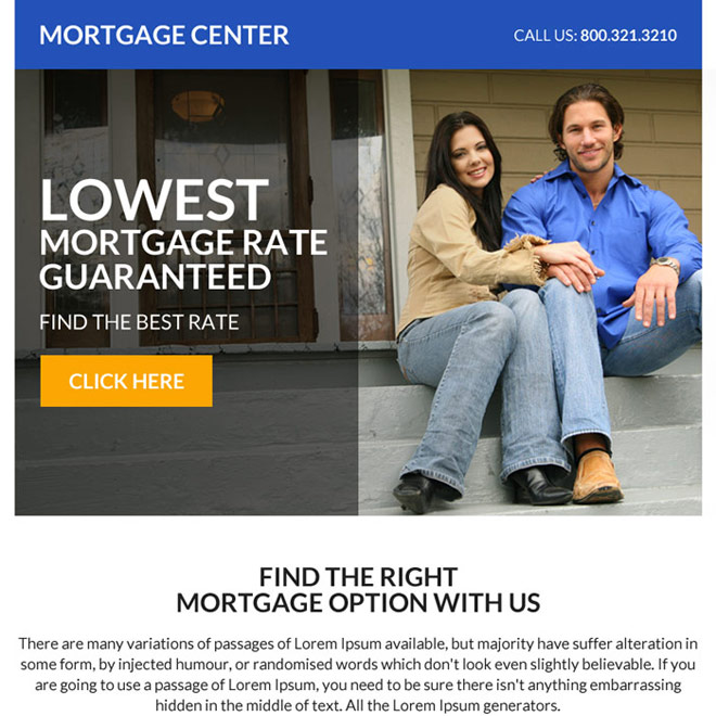 low mortgage rate guaranteed ppv landing page design Mortgage example