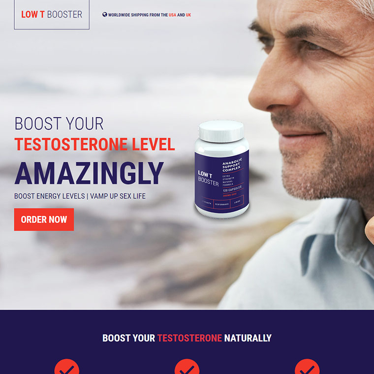 low testosterone supplement responsive landing page Low Testosterone example