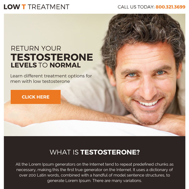 premium low testosterone treatment ppv landing page Low Testosterone example