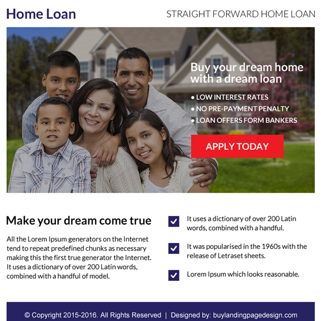 home loan online application ppv landing page design Home Loan example