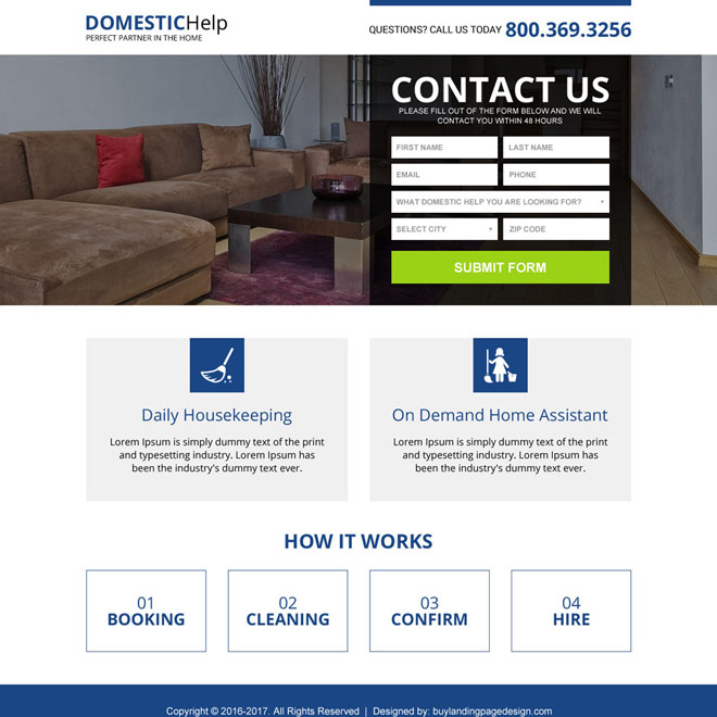 maids and domestic help service responsive landing page