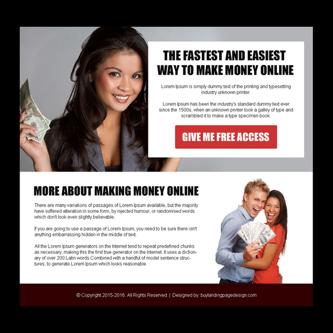 make money online free access ppv landing page design Make Money Online example