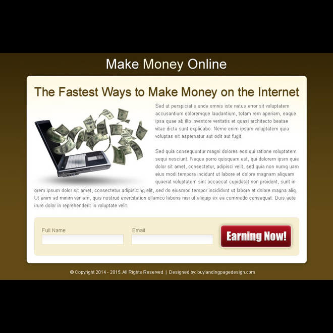 fastest way to make money on the internet effective ppv landing page design