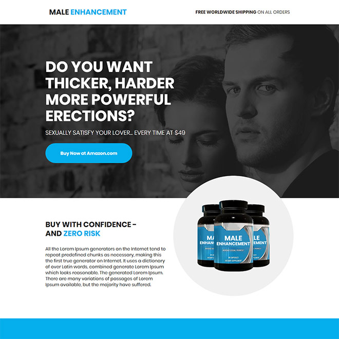 male enhancement product selling call to action landing page