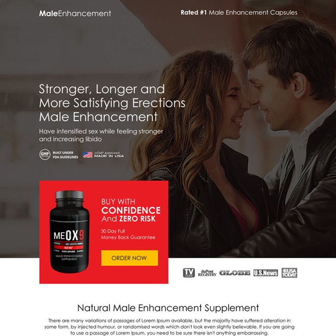 male enhancement product sales boosting responsive landing page Male Enhancement example