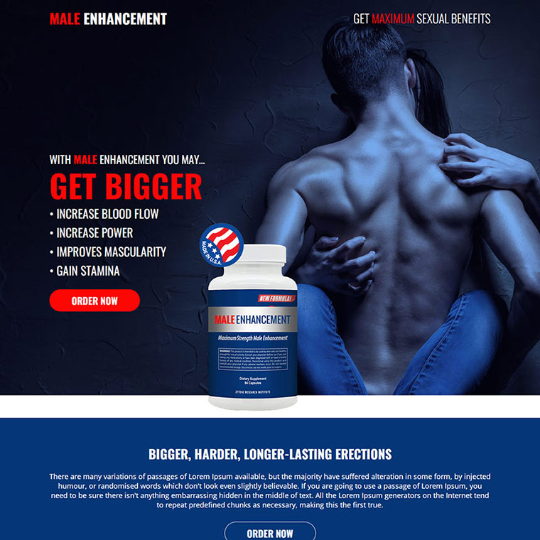 male enhancement supplement landing page design Male Enhancement example