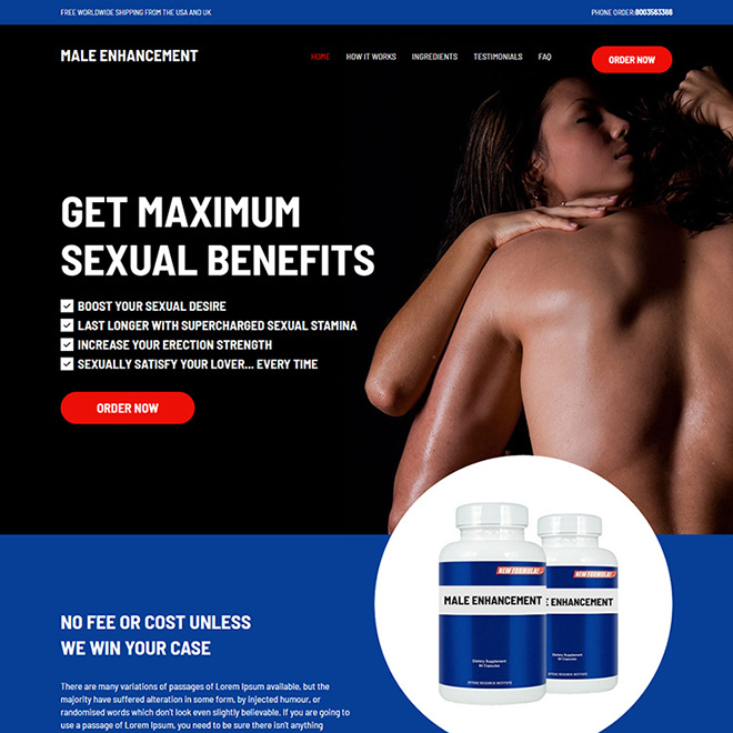 male enhancement supplement responsive landing page Male Enhancement example