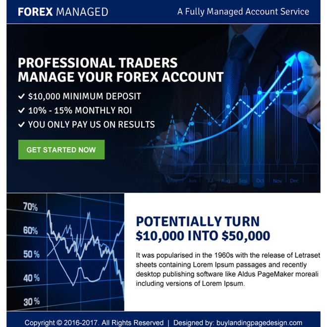 professional traders call to action landing page design Forex Trading example