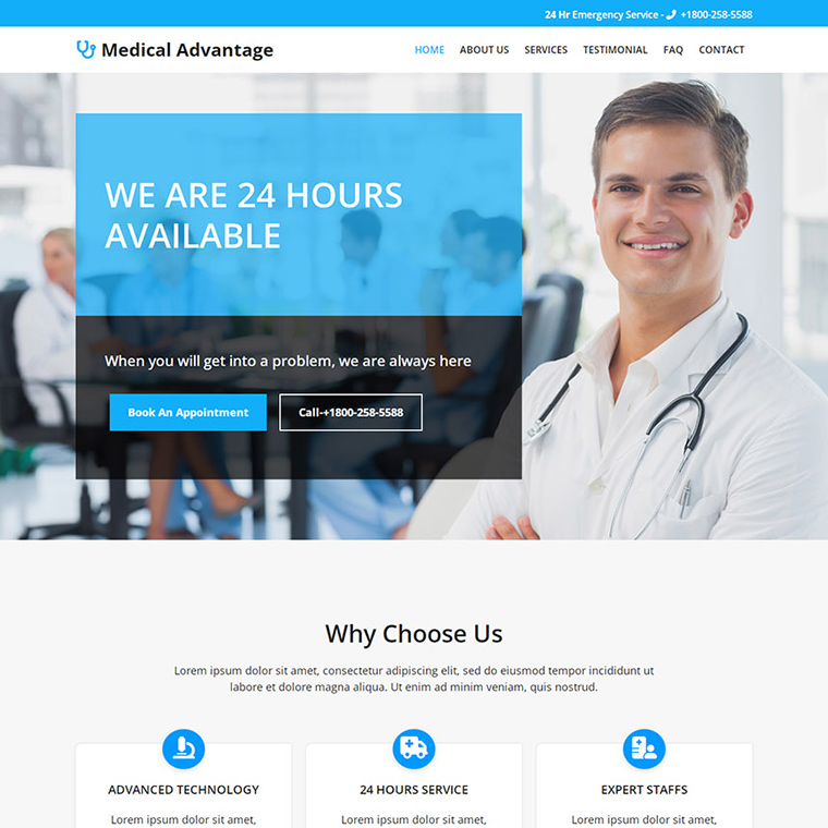 emergency medical services responsive website design