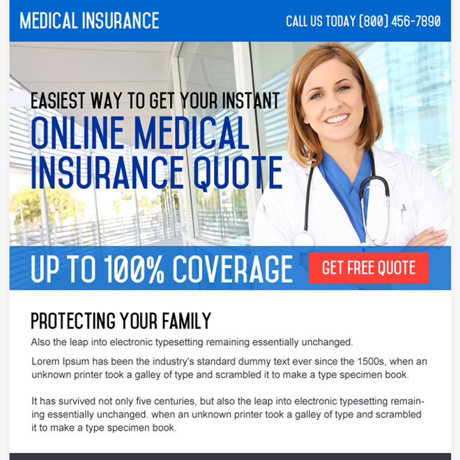 medical insurance ppv landing page design