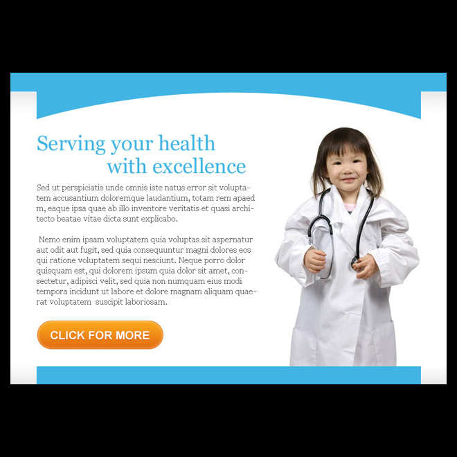 serving your health with excellence ppv landing page design Medical example