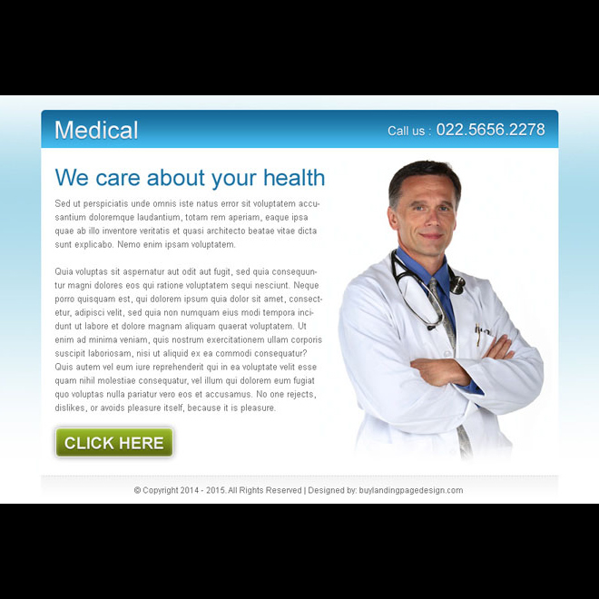 clean and converting medical service ppv landing page design