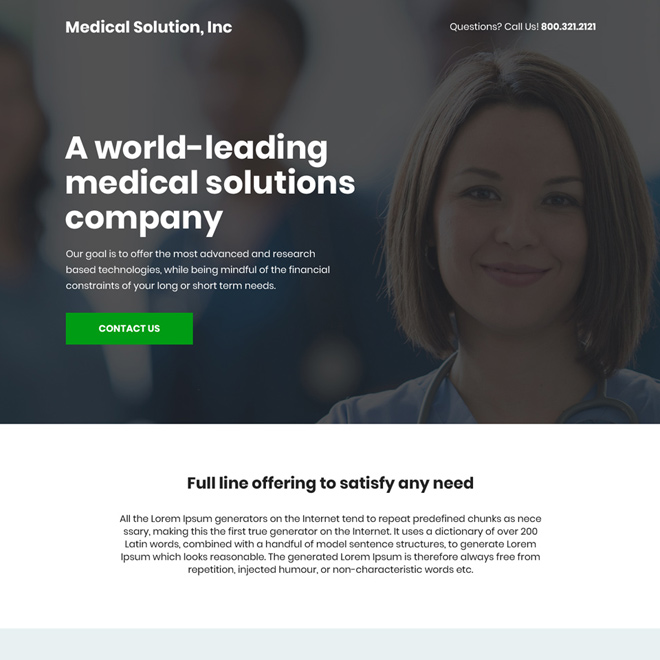 medical solution company bootstrap landing page design Medical example