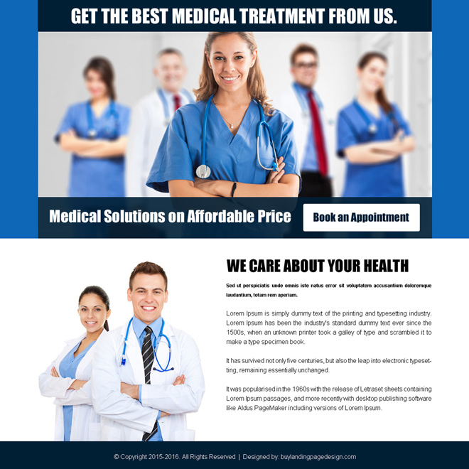medical solutions on affordable price ppv landing page design