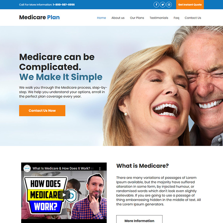 medicare health plans responsive website design