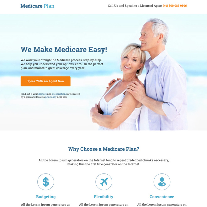 professional medicare plan responsive landing page Medicare example