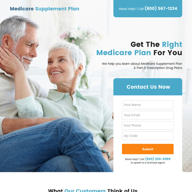 medicare plan lead capture responsive landing page Medicare example