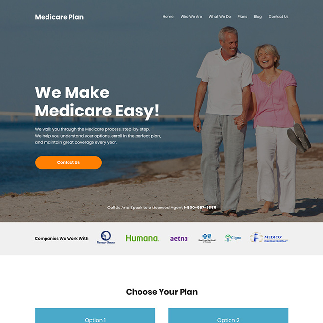 clean medicare supplement insurance plan website design Medicare example