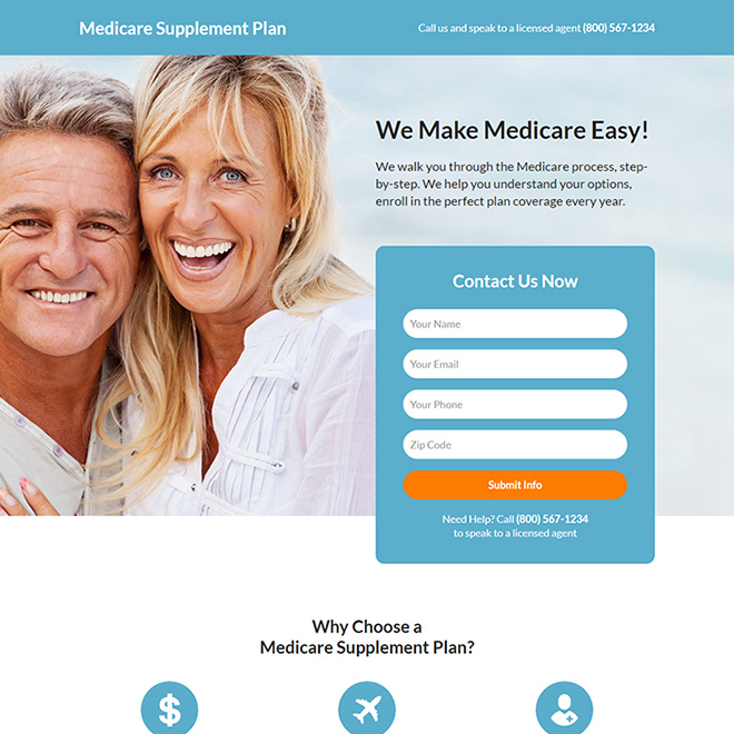 medicare supplement plan landing page design Medicare example