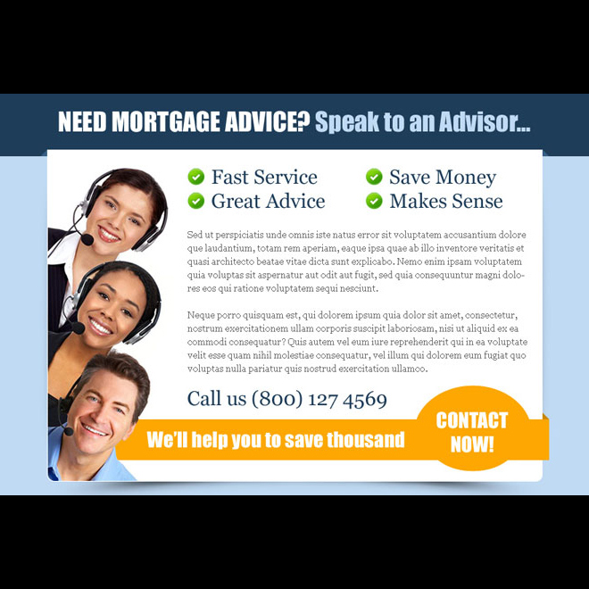 mortgage advice service appealing ppv landing page design template