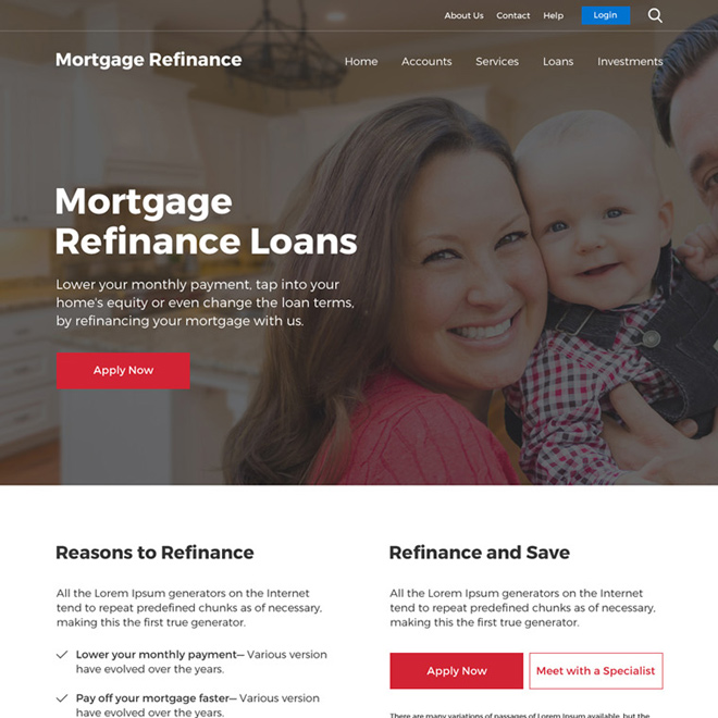 Lead generating mortgage business website design Lead generating mortgage business website design