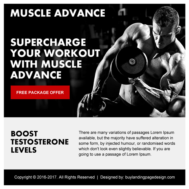 muscle building free package ppv landing page