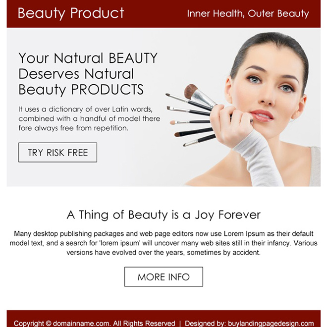 natural beauty product risk free trial PPV design Beauty Product example