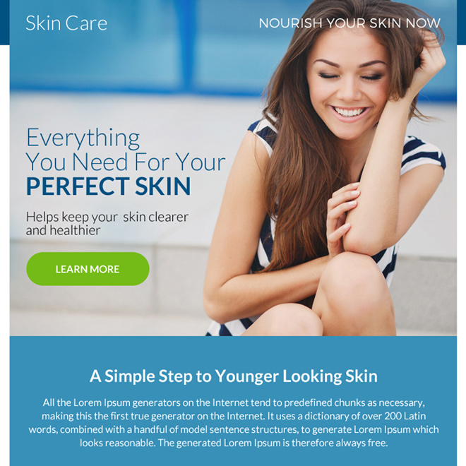 perfect skin care treatment ppv landing page design