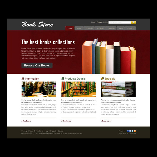 Book Selling Website Templates Free Download