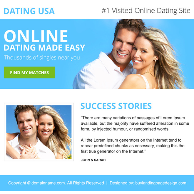 online dating call to action ppv landing page design Dating example