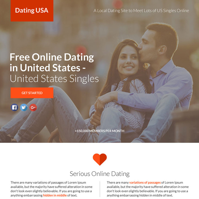 online dating sign up capturing funnel page design