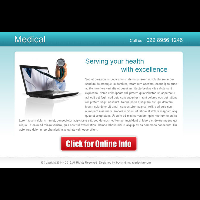 serving your health with excellence effective medical ppv landing page design Medical example
