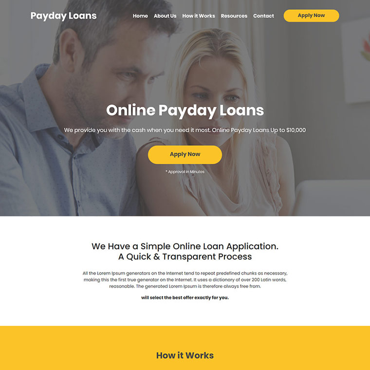 best online payday loan responsive website design Payday Loan example