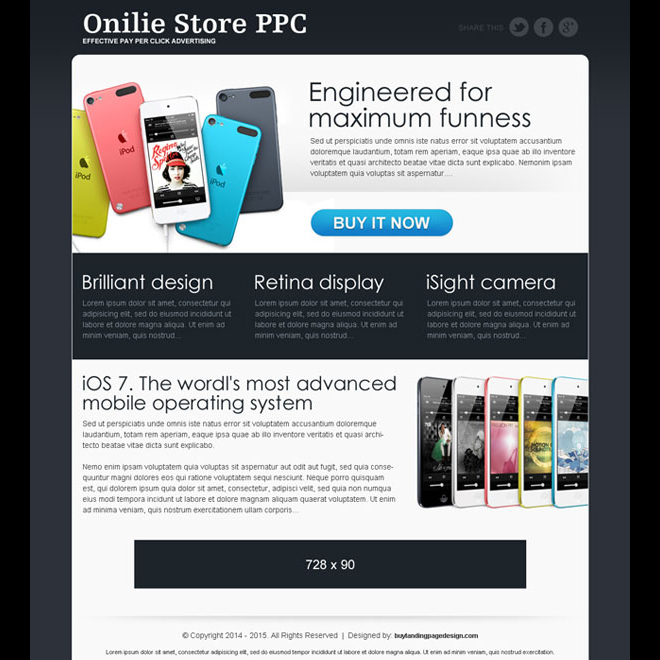 online store ppc call to action landing page for affiliate marketing PPC Landing Pages example