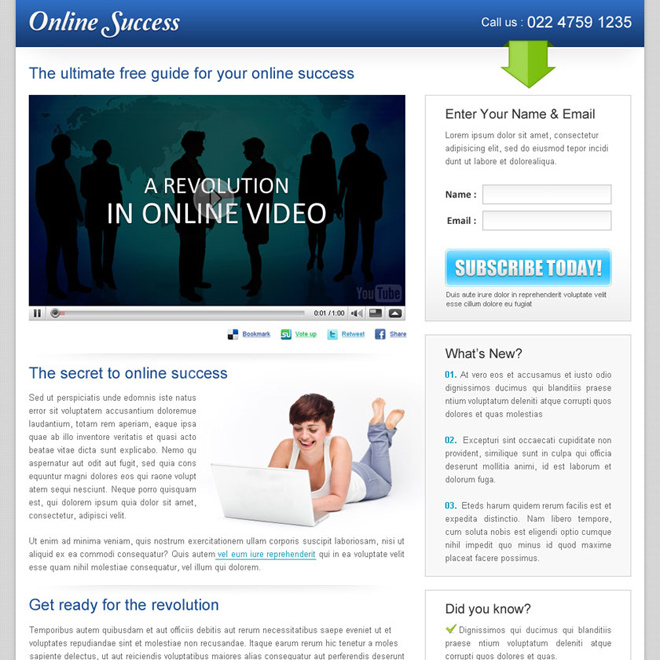 online success simple flog design to increase your conversion Flogs example